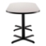National Public Seating Café Table with X Base, 30"x72" Racetrack with HPL Top, 30" High (Particleboard Core/T-Mold) - NPS-CT43072XDPBTM