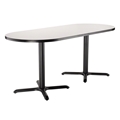 National Public Seating Café Table with X Base, 30"x72" Racetrack with HPL Top, 30" High (Particleboard Core/T-Mold)