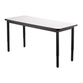 National Public Seating 30"x60" Heavy-Duty Adjustable Height Steel Table, Whiteboard Top