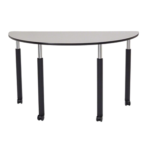 National Public Seating 36"x60" Innovator Table, Semi-Circle, Height Adjustable, Grey Nebula - ARCHIVED it-sc-gy-ah, innovator table, 36x60, 60x36, 36 x 60, 60 x 36, height adjustable table, table with casters, semi-circle