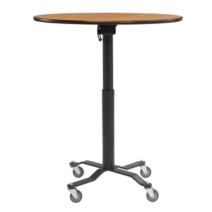 National Public Seating Premium Plus Café Table, 36" Round with HPL Top, MDF Core height adjustable table, table with casters, 36in round, 36 round, 36 table, circular table, height adjustable cafe table, PCT136MDPEGY, PCT136MDPEOK, PCT136MDPEWT, PCT136MDPECH, PCT136MDPEFM, PCT136PBTMYW, PCT136MDPERE, PCT136MDPEBL