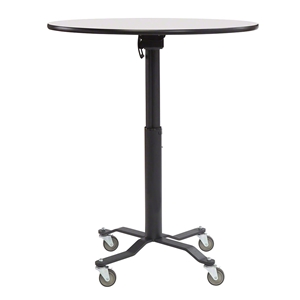 National Public Seating Premium Plus Café Table, 24" Round with Whiteboard Top, Particleboard Core height adjustable table, table with casters, 24in round, 24 round, 24 table, circular table, height adjustable cafe table, PCT124PBTMWB