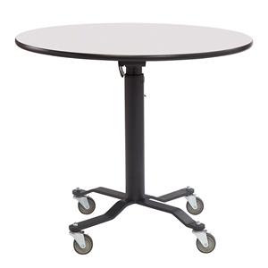 National Public Seating Premium Plus Café Table, 36" Round with Whiteboard Top, Particleboard Core height adjustable table, table with casters, 36in round, 36 round, 36 table, circular table, height adjustable cafe table, PCT136PBTMWB