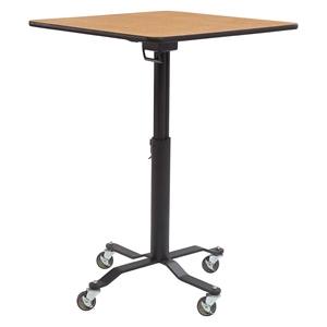 National Public Seating Premium Plus Café Table, 24" Square with HPL Top, MDF Core height adjustable table, table with casters, 24in square, 24 square, 24 table, square table, height adjustable cafe table, PCT324MDPEGY, PCT324MDPEOK, PCT324MDPEWT, PCT324MDPECH, PCT324MDPEFM, PCT324PBTMYW, PCT324MDPERE, PCT324MDPEBL