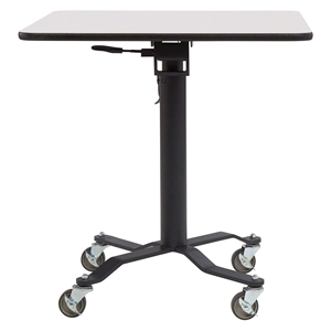 National Public Seating Premium Plus Café Table, 30" Square with Whiteboard Top, MDF Core height adjustable table, table with casters, 30in square, 30 square, 30 table, square table, height adjustable cafe table, PCT330MDPEWB