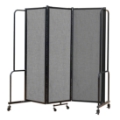 National Public Seating Portable Room Divider, 6' Wide, Grey Fabric