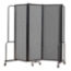 National Public Seating Portable Room Divider, 6' Wide, Grey Fabric - NPS-RDB6-3PT02