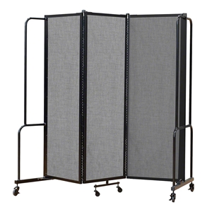 National Public Seating Portable Room Divider, 6 Wide, Grey Fabric room dividers, facade, temporary wall, moveable wall, portable wall, portable divider