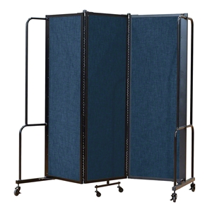 National Public Seating Portable Room Divider, 6 Wide, Blue Fabric room dividers, facade, temporary wall, moveable wall, portable wall, portable divider