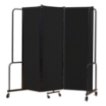 National Public Seating Portable Room Divider, 6' Wide, Black Fabric