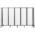 National Public Seating Portable Room Divider, 10' Wide, Clear Acrylic