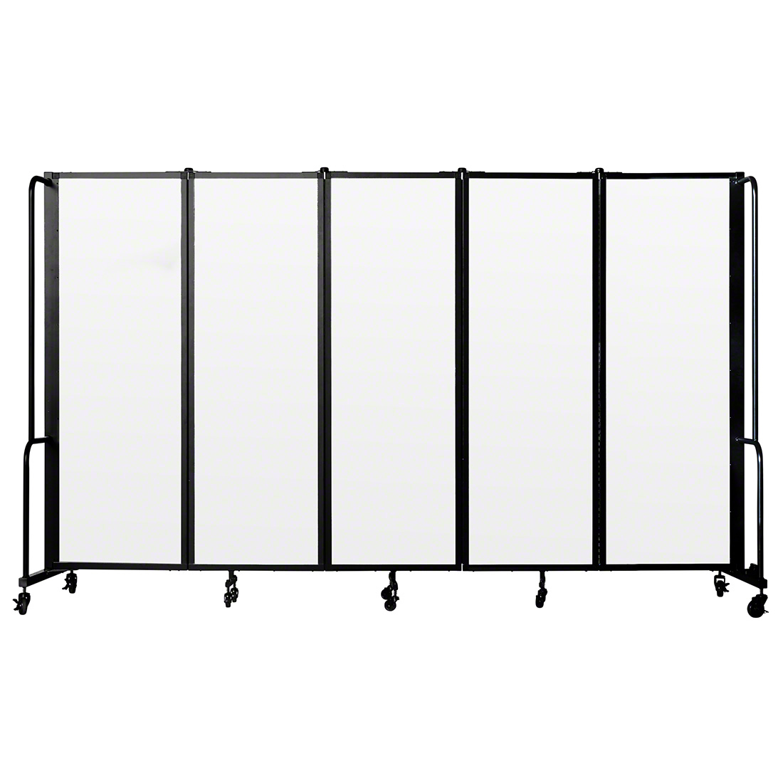 NPS Portable Room Divider, 5 Sections, Clear Acrylic
