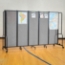 National Public Seating Portable Room Divider, 10' Wide, Grey Fabric - NPS-RDB6-5PT02