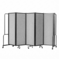 National Public Seating Portable Room Divider, 10' Wide, Grey Fabric