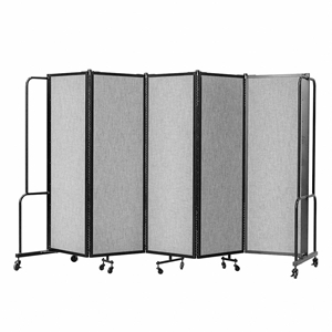 National Public Seating Portable Room Divider, 10 Wide, Grey Fabric room dividers, facade, temporary wall, moveable wall, portable wall, portable divider