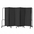 National Public Seating Portable Room Divider, 10' Wide, Black Fabric