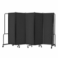 National Public Seating Portable Room Divider, 10' Wide, Black Fabric