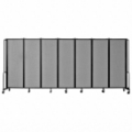 National Public Seating Portable Room Divider, 13.5' Wide, Grey Fabric