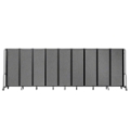 National Public Seating Portable Room Divider, 17.5' Wide, Grey Fabric