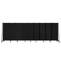 National Public Seating Portable Room Divider, 17.5' Wide, Black Fabric