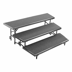 National Public Seating RT3LC 3-Level Tapered Standing Choral Riser, Carpet choral risers, band risers, school risers, tapered risers, choir stage risers, standing riser, 3 tier, 3 level