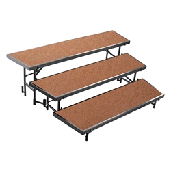 National Public Seating RT3LHB 3-Level 8 Tapered Standing Choral Riser, Hardboard choral risers, band risers, school risers, tapered risers, choir stage risers, standing riser, 3 tier, 3 level