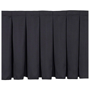 National Public Seating Box Pleat Stage Skirt for 32" High Stages stage skirting, platform skirt, platform skirting, 8x32, 8 x 32, 96x32, 32x96, 96 x 32, 8x4, 4 x 8, 48x32, 32x48, 48 x 32, 32x3, 32 x 3, 36x32, 32x36, 36 x 32, nps, box pleat, box pleat skirt