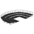 National Public Seating SBRC48P 3-Level Seated Band Riser Set, Polydeck (48" Deep Tiers)