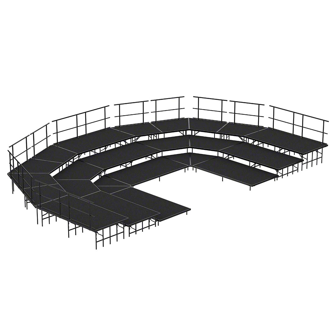 NPS 3-Level Seated Band Riser Set, Polydeck - SBRC48P | StageDrop