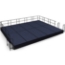 NPS SG481610C-04 16x20 portable stage with steps, guard rails, skirting, blue carpet