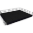 NPS SG481610C-10 16x20 portable stage with steps, guard rails, skirting, black carpet