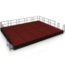 NPS SG481610C-40 16x20 portable stage with steps, guard rails, skirting, red carpet