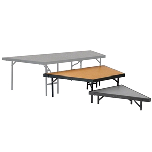 National Public Seating  SP4816HB Seated Riser Stage Pie Tier, Hardboard, 16" Height (48" Deep) choral risers, band risers, school risers, seated risers, angle, wedge, NPS, national public seating