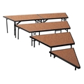 National Public Seating SPST364LHB 4-Level Seated Riser Stage Pie Set, Hardboard (36" Deep Tiers)