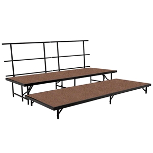 National Public Seating SST362LHB 2-Level Seated Riser Straight Stage Set, Hardboard (36" Deep Tiers) choral risers, band risers, school risers, seated risers
