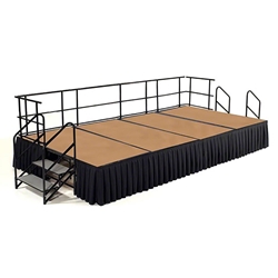 National Public Seating 8x16 Portable Stage Kit - 24" High, Hardboard 8x16 stage, 16x8 stage, 8 x 16 portable stage kit, hardboard finish, portable stage