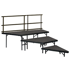 National Public Seating SPST363LC 3-Level Seated Riser Stage Pie Set, Carpet (36" Deep Tiers) choral risers, band risers, school risers, seated risers, angle, wedge, SPST36C-02, SPST36C-04, SPST36C-10, SPST36C-40