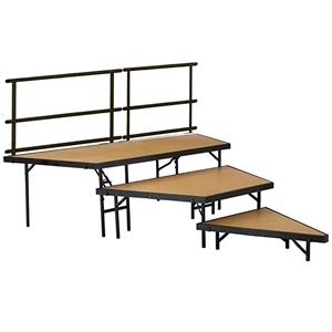 National Public Seating SPST363LHB 3-Level Seated Riser Stage Pie Set, Hardboard (36" Deep Tiers) choral risers, band risers, school risers, seated risers, angle, wedge