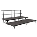 National Public Seating SST362LC 2-Level Seated Riser Straight Stage Set, Carpet (36" Deep Tiers)