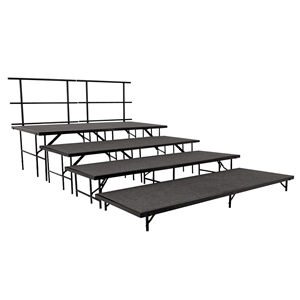 National Public Seating SST484LC 4-Level Seated Riser Straight Stage Section, Carpet (48" Deep Tiers) choral risers, band risers, school risers, seated risers