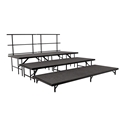 National Public Seating SST363LC 3-Tier Seated Riser Straight Stage Set, Carpet (36" Deep Tiers)