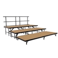 National Public Seating SST36HB 3-Level Seated Riser Straight Stage Section, Hardboard (36" Deep Tiers)