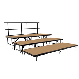 National Public Seating SST36HB 3-Level Seated Riser Straight Stage Section, Hardboard (36" Deep Tiers) choral risers, band risers, school risers, seated risers, S368HB, S3616HB, S3624HB, S3632HB, national public seating