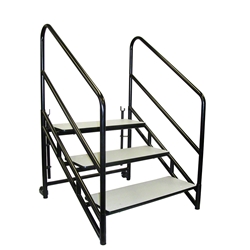 National Public Seating STP32 3-Step Stairs for 32" High Stage nps stage steps, stairs
