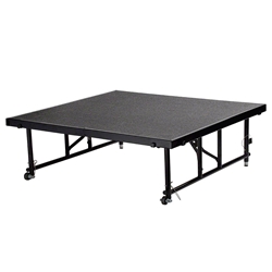 National Public Seating TFXS48481624C TransFix 4x4 Stage Panel, 16"-24" Height Adjustable, Carpet 4x4 staging platform, stage deck, wheeles, wheeled, casters, national public seating