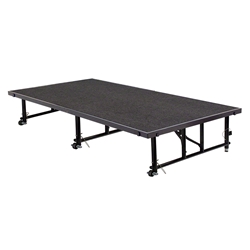 National Public Seating TransFix 4x8 Stage Panel, 16"-24" High, Carpet 4x8 staging platform, stage deck, wheeles, wheeled, casters, national public seating