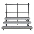National Public Seating TransPort 3-Level Straight Choral Riser and Guard Rail Bundle