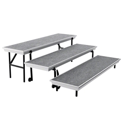 National Public Seating TP72 TransPort 3-Level Straight Choral Riser choral risers, band risers, school risers, straight risers, transport risers, trans port risers, choir stage risers