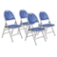 National Public Seating 1105 Deluxe Fan Back Folding Chair, Blue (4-pack) - NPS-1105