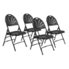 National Public Seating 1110 Deluxe Fan Back Folding Chair, Black (4-pack) folding chairs, 1100 series, plastic chairs, lightweight, polyfold
